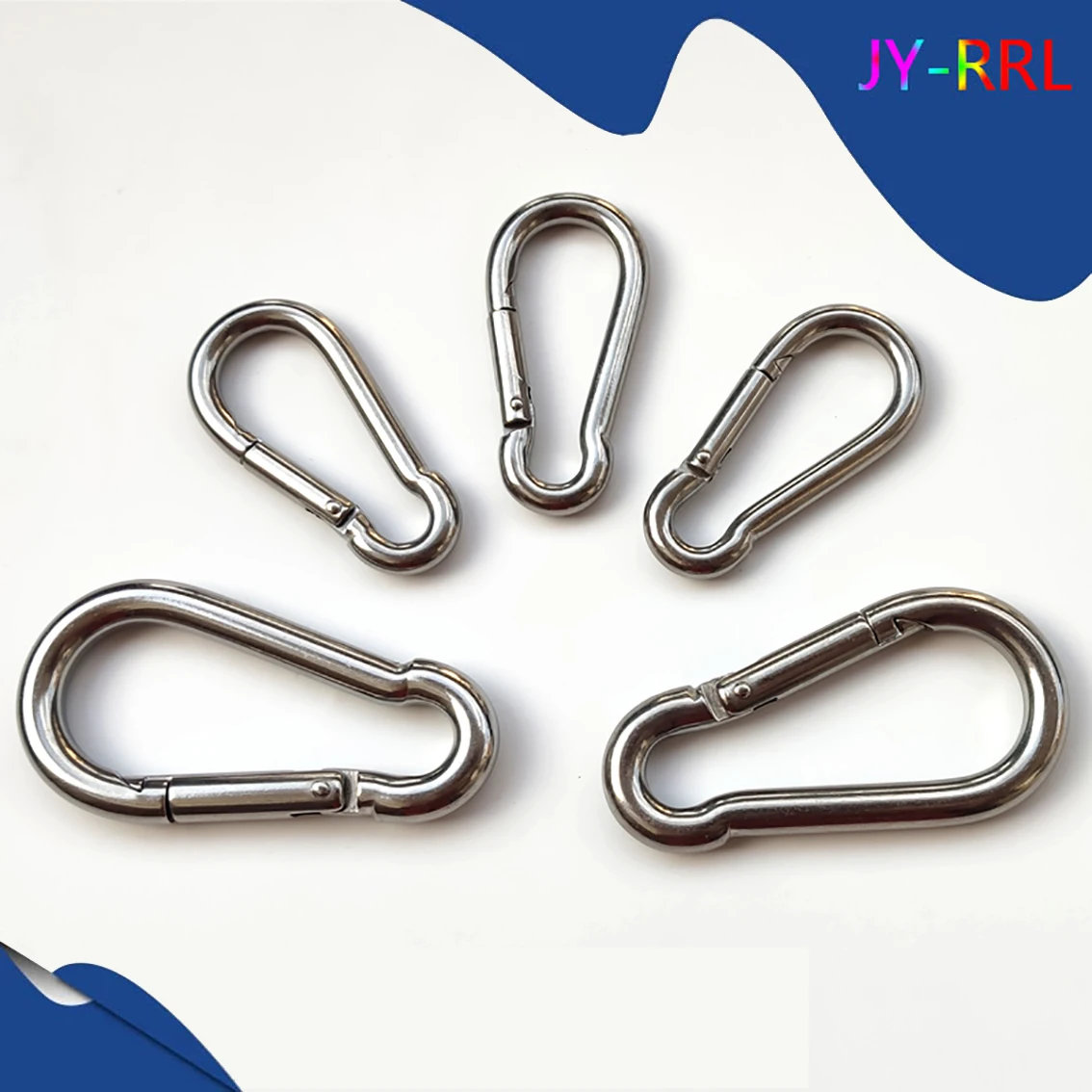 1Pcs Stainless Steel 304/316 Carabiner Carbine Snap Hook M4 M5 M6 M7 M8 M9  M10 M11 M12 M14 Spring Safety Buckle Key Ring