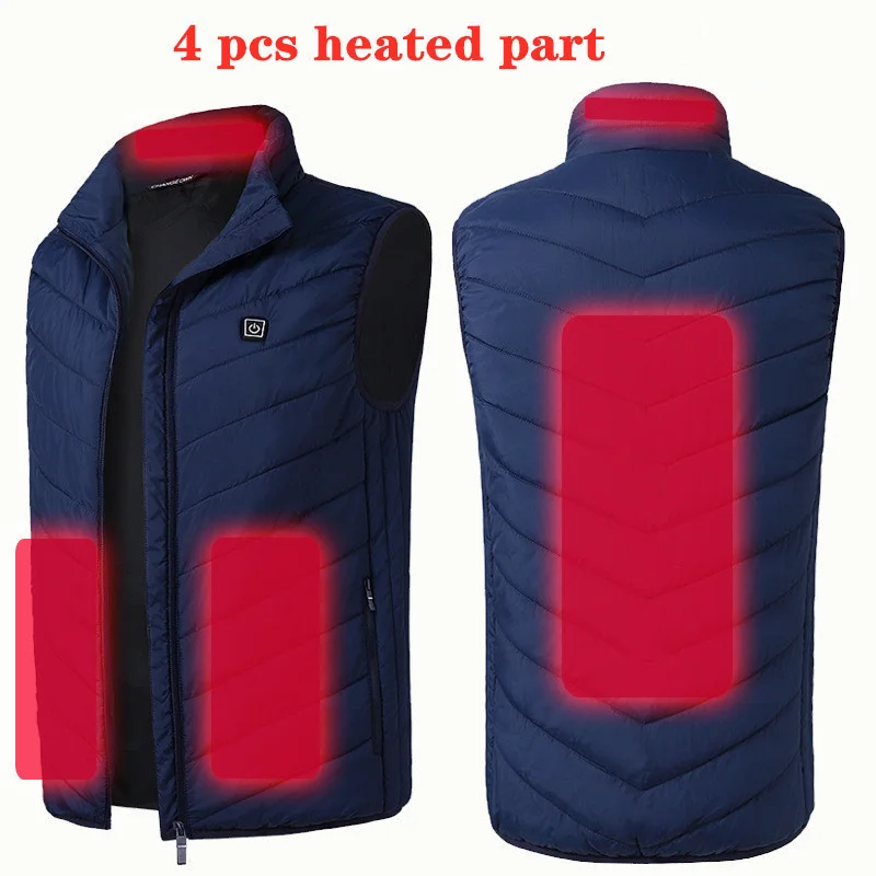 Heated Vest Men Women Usb Heated Jacket Heating Vest Thermal Clothing Hunting Vest Winter Heating Jacket 4 pcs heating part