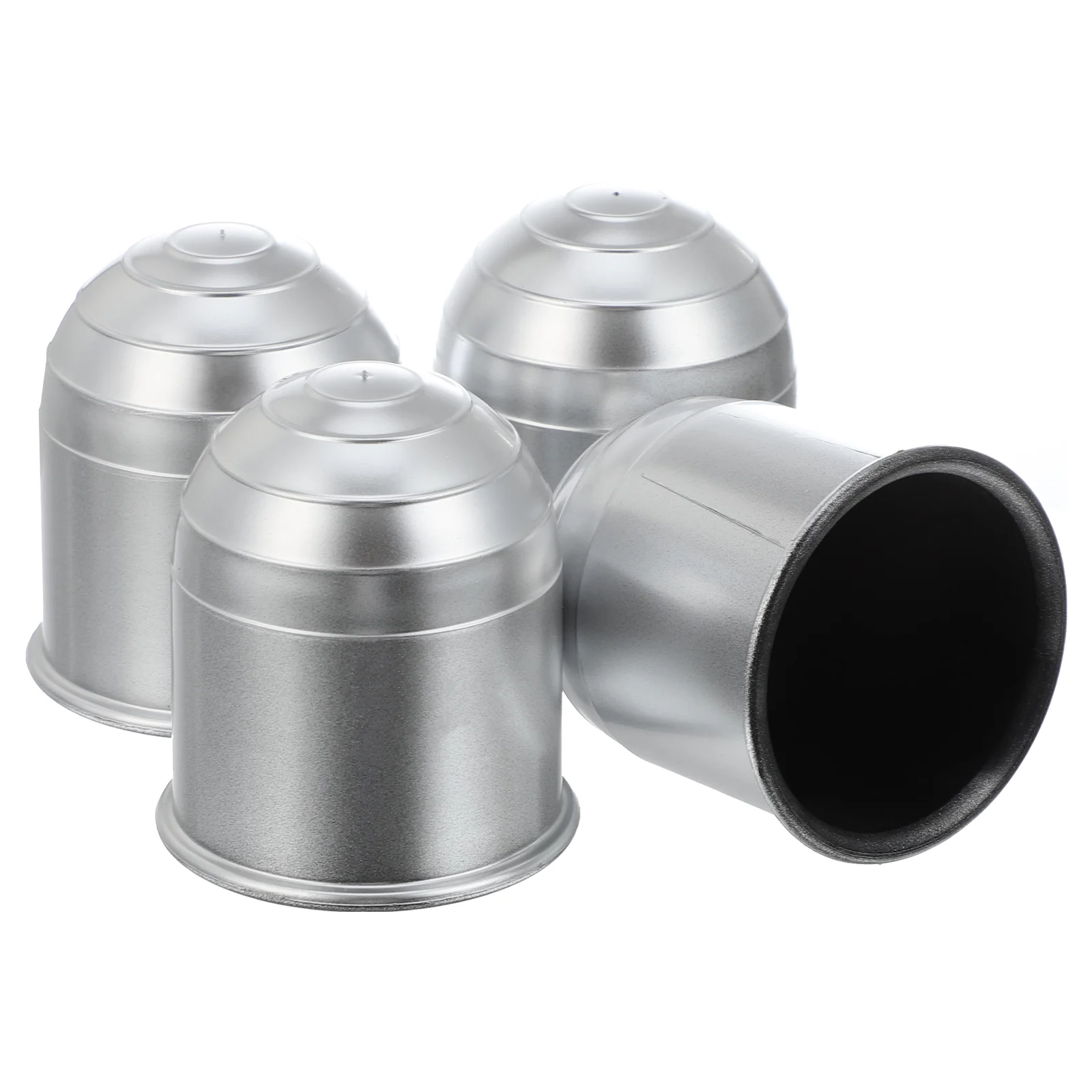 Towing Hitch Covers With Retaining Ring Trailer Coupling Ball Head Protective Cover Silver Automobile Parts Accessories 4 Pcs