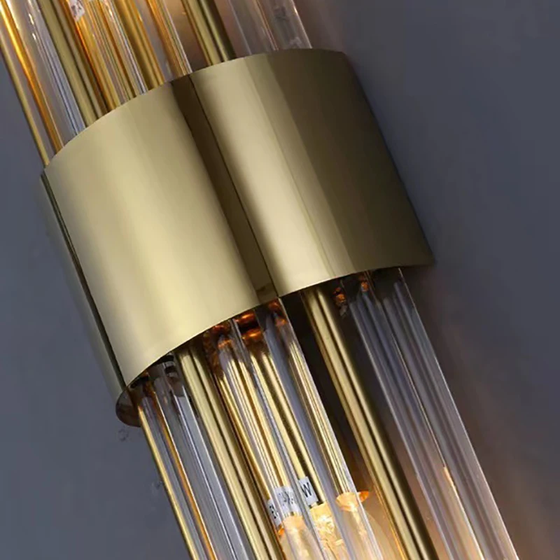 LED Wall Lamp Clear Crystal E14 Bulb Stainless Steel Wall Lights For Foyer Bedroom Aisle Dining Room Sconces