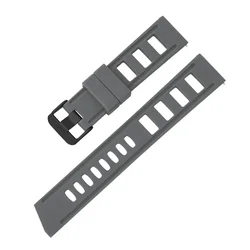 Men's Waterproof Breathable Sport Silicone Quick Release Watch Band Bracelet - 22mm (Grey B)