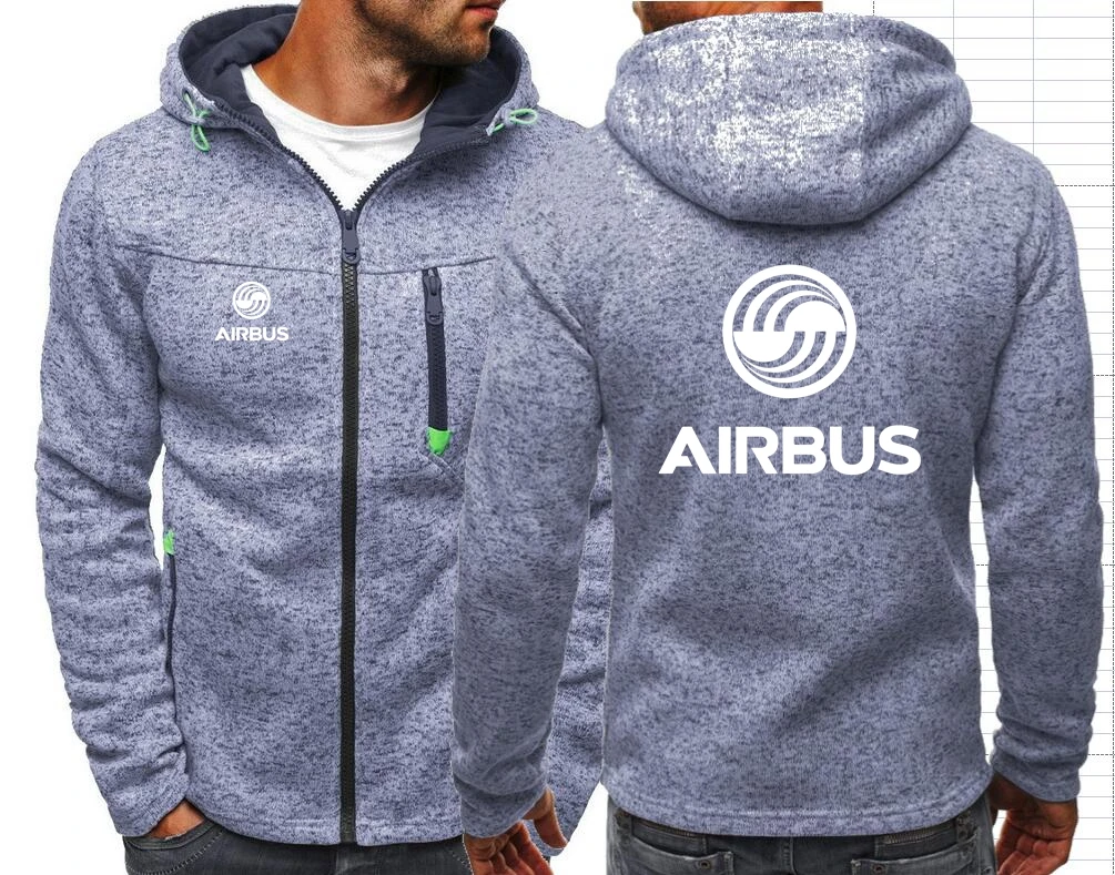 Airbus A320 Men Sports Zipper Fashion Tide Jacquard Hoodies Fleece Jacket Fall Sweatshirts Airbus Aviation Flight Hoodies