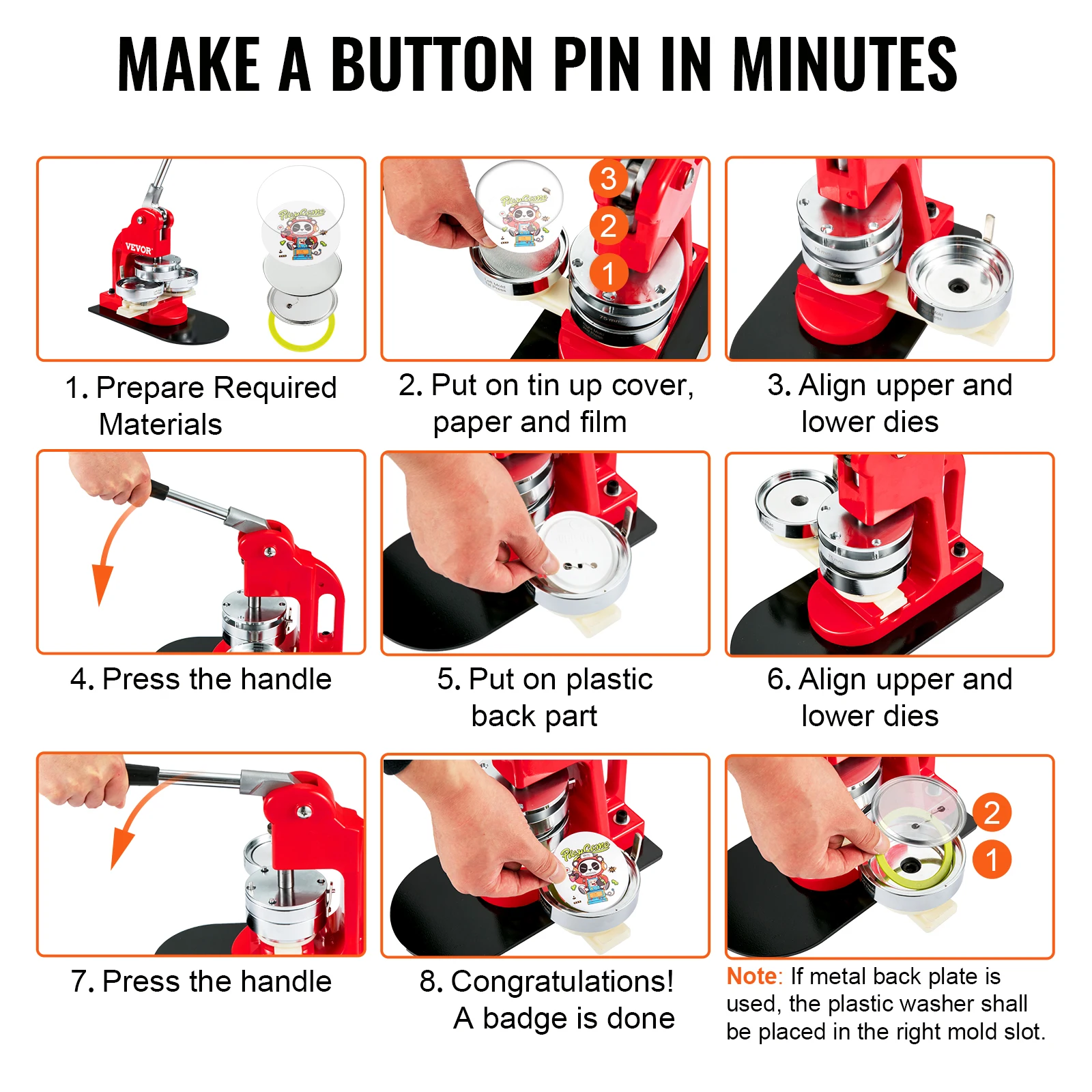 Badge Maker Machine DIY Button Pin with 500Pcs Free Parts Press Kit Circle Manufacture Button Making Tool 25/32/58/75MM badge maker