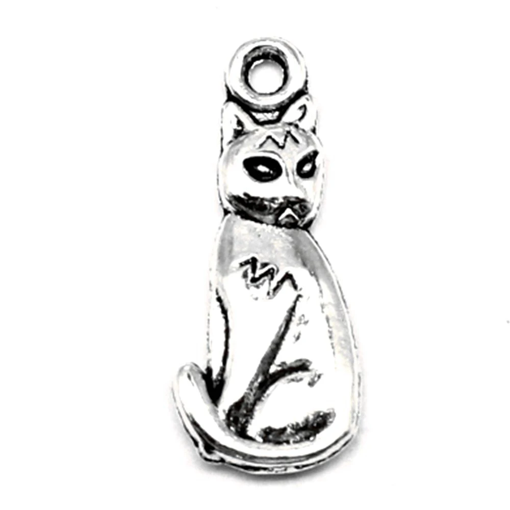 

100pcs Wholesale Jewelry Lots Kittens Charms Pendant Supplies For Jewelry Materials 22x09mm