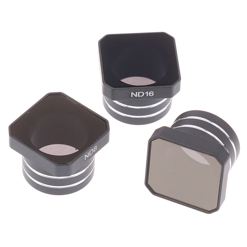 Ensemble de trois filtres ND pour drone FPV 19x14mm ND8, ND16, ND32 dans leur étui