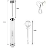 Electric Foamer Mixer Whisk Beater Stirrer 3-Speeds Coffee Milk Drink Frother USB Rechargeable Handheld Food Blender Whisk 4