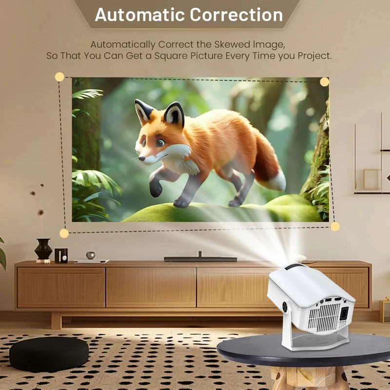 새로운 HM400 프로젝터 안드로이드 11 디스플레이 대형 화면 듀얼 Wi-Fi6 BT5.2 720P 휴대용 시네마 프로젝터 업그레이드된 1280*720P