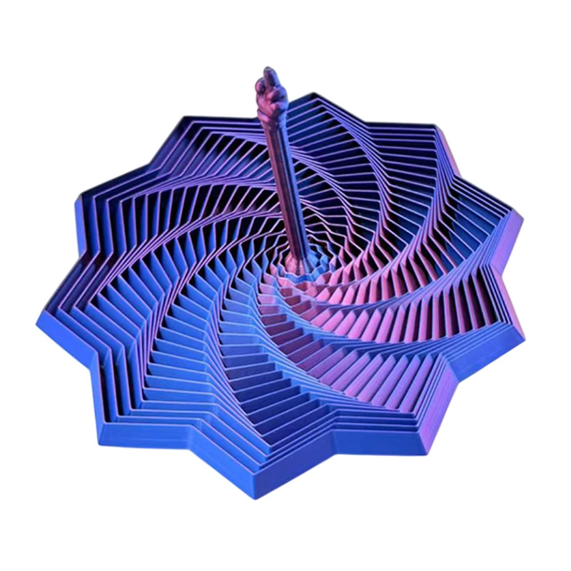 11cm 3D Printed Transformable Fidget Star Toy - Stress Relief Finger Toy with Knob Handle for Adults & Kids, Sensory Fidget Gift