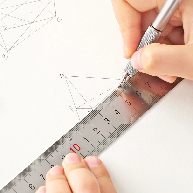 Precision Stainless Steel Metric Ruler for Professional Measuring and Drawing