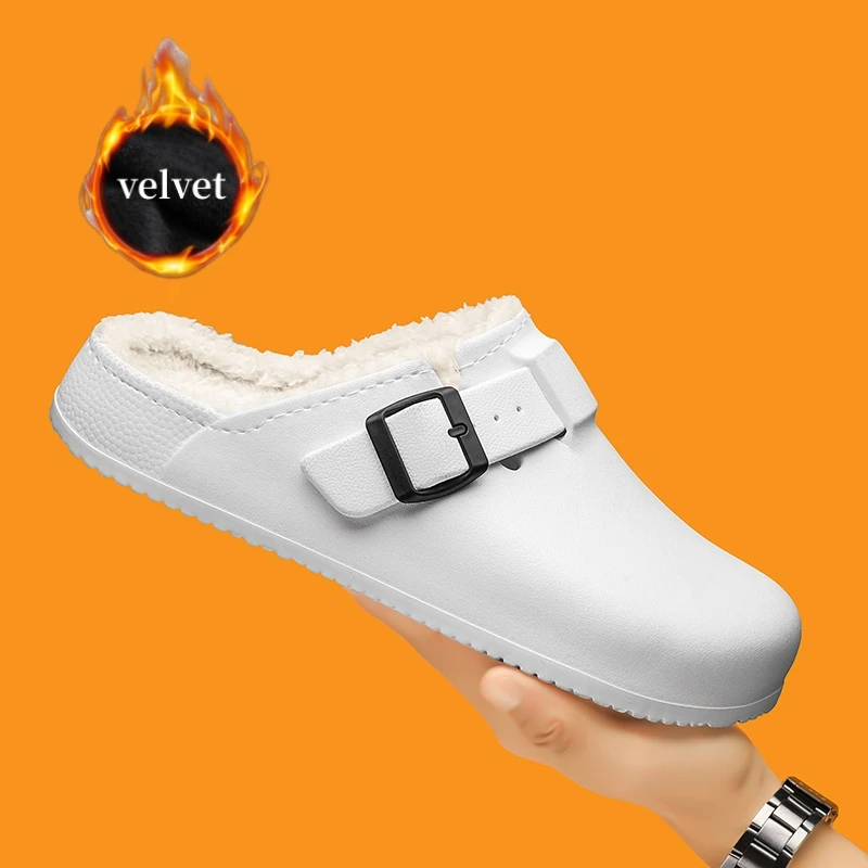 Winter Velvet Slippers for Man Women Indoor Outdoor Non-slip Cotton Shoes Comfy Warm Fur Men's Slippers Lightweight EVA Slipper