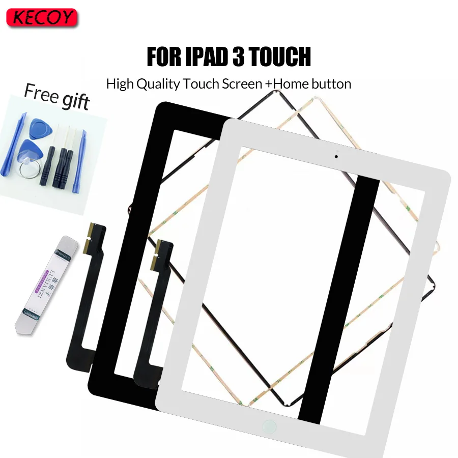 Сенсорный экран для iPad 3 A1416 A1430 A1403, панель с дигитайзером сенсорного экрана, Сменное стекло с кнопкой и инструментами, 1 шт.