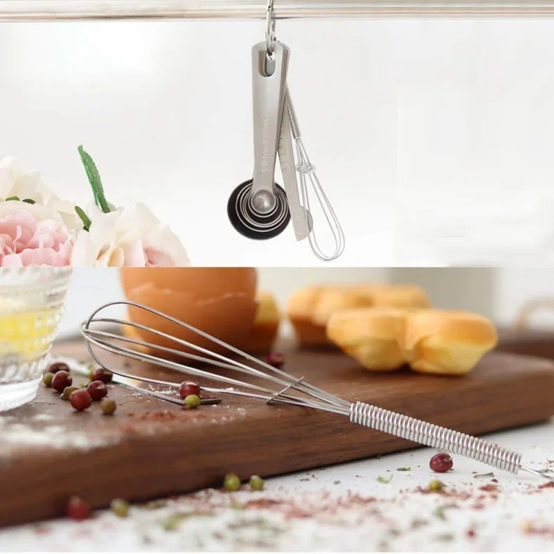 9Pcs Stainless Steel Measuring Spoons Scoop With Mini Whisk Stackable Baking Seasoning Spoon Coffee Tea Kitchen Measuring Tool