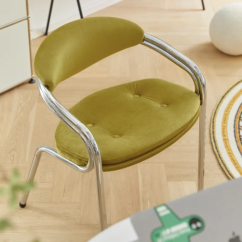 Metal Chair Retro Home Dining Chair Cafe Restaurant Homestay Living Room Bedroom Leisure Stool MOOJOU