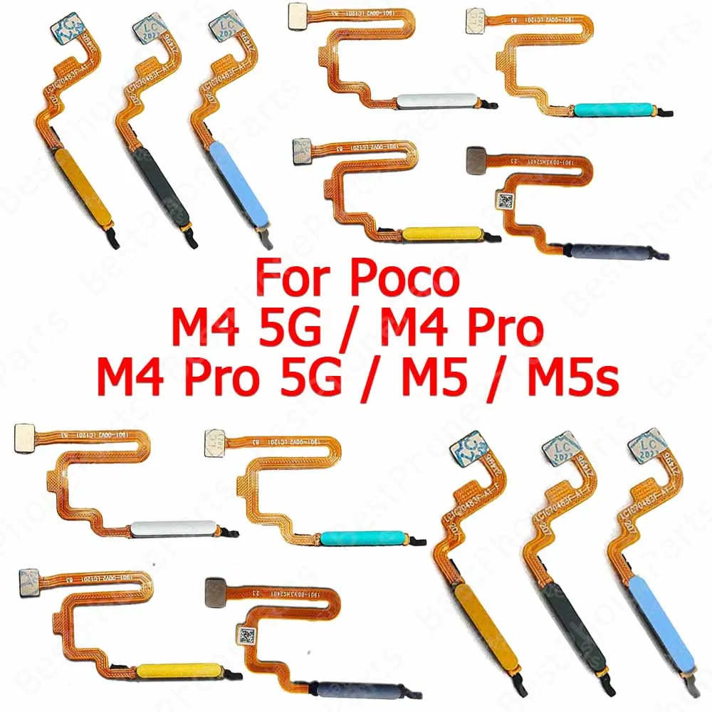 

Power On OFF Fingerprint Sensor Flex Cable For Xiaomi Mi Poco M4 Pro 5G M5 M5s Home Button Finger Print Scanner Spare Parts