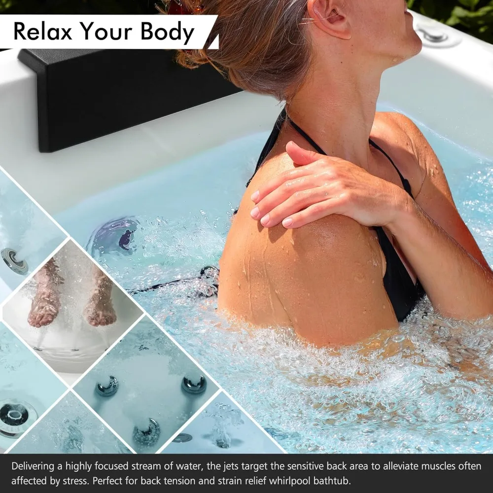 67 in Whirlpool Bathtub,Jetted Tub with Heater,Hydro Massage Bathtub with 9 Water Jets+8 Air Jets,SPA Bathtub with 3