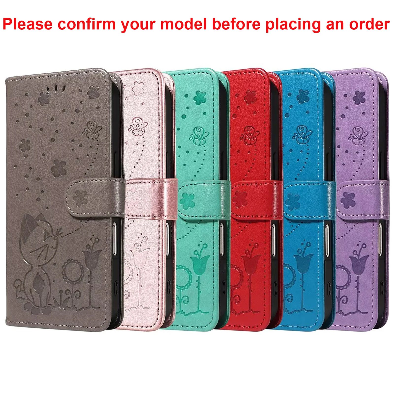 Leather Wallet Phone Case with Card Holder and Stand Functionality