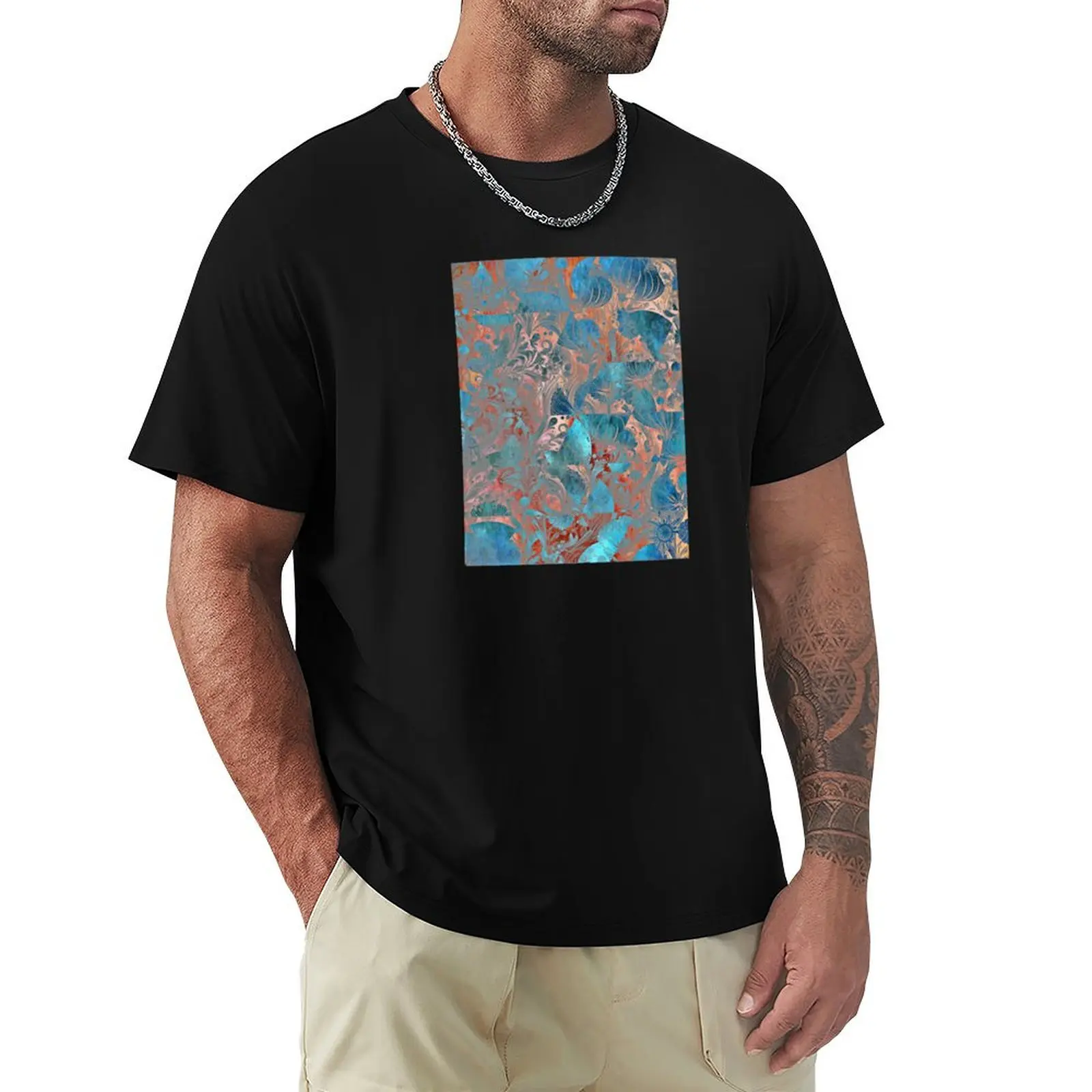 

Blue mother-of-pearl T-shirt graphics cute tops t shirts for men pack