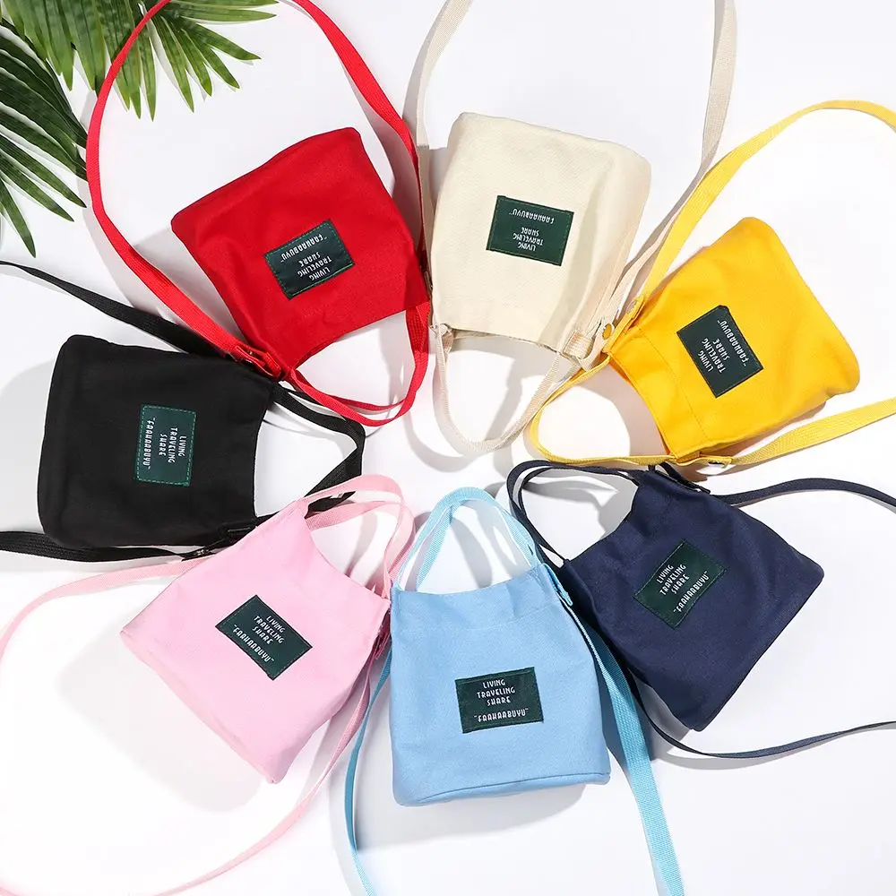 Women Shoulder Bags Letter Handbags Casual Buckle Tote Canvas Crossbody Bag Cute Shopping Bag For Ladies - 2
