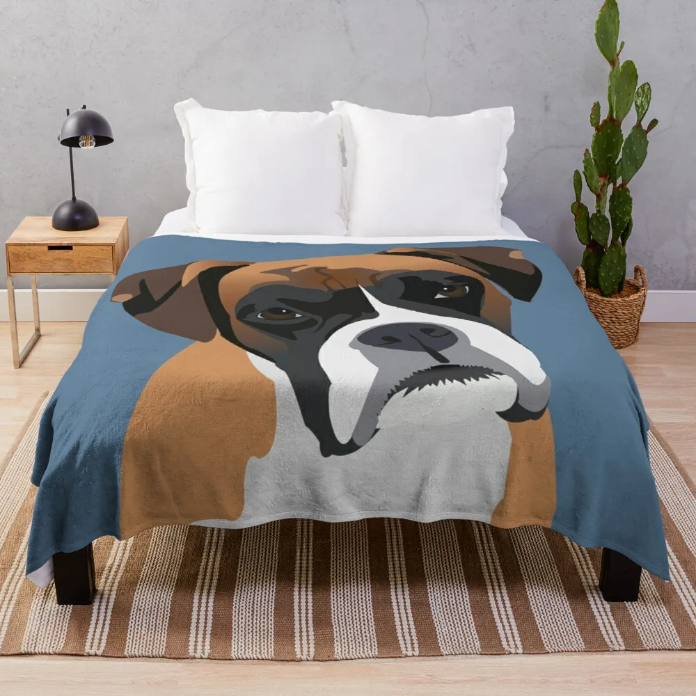 BoxerDogThrowBlanketGiantSofaKnitBlanketVelorBlanketsSummer