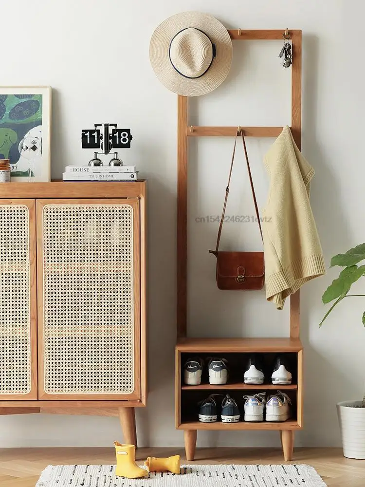 Shoe Cabinet Porch Home Entrance Large Capacity Storage Rattan