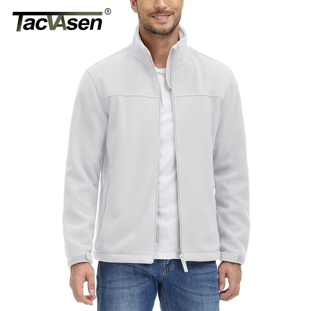 TACVASEN hommes chaleur polaire veste col montant pleine fermeture éclair coupe-vent manteau randonnée travail en plein