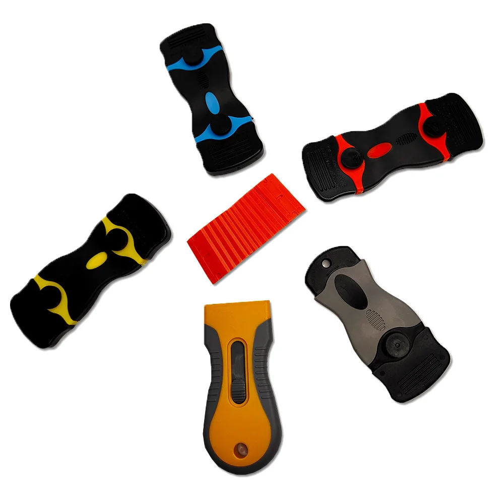 Razor Blade Scraper Window Scraper Tool Razor Blade Scrapers 100pcs Razor Blade Car Window Glass Clean Scraper Carbon Fiber Wrapping Vinyl Auto Windshield Wrap Sticker Film Squeegee Tool