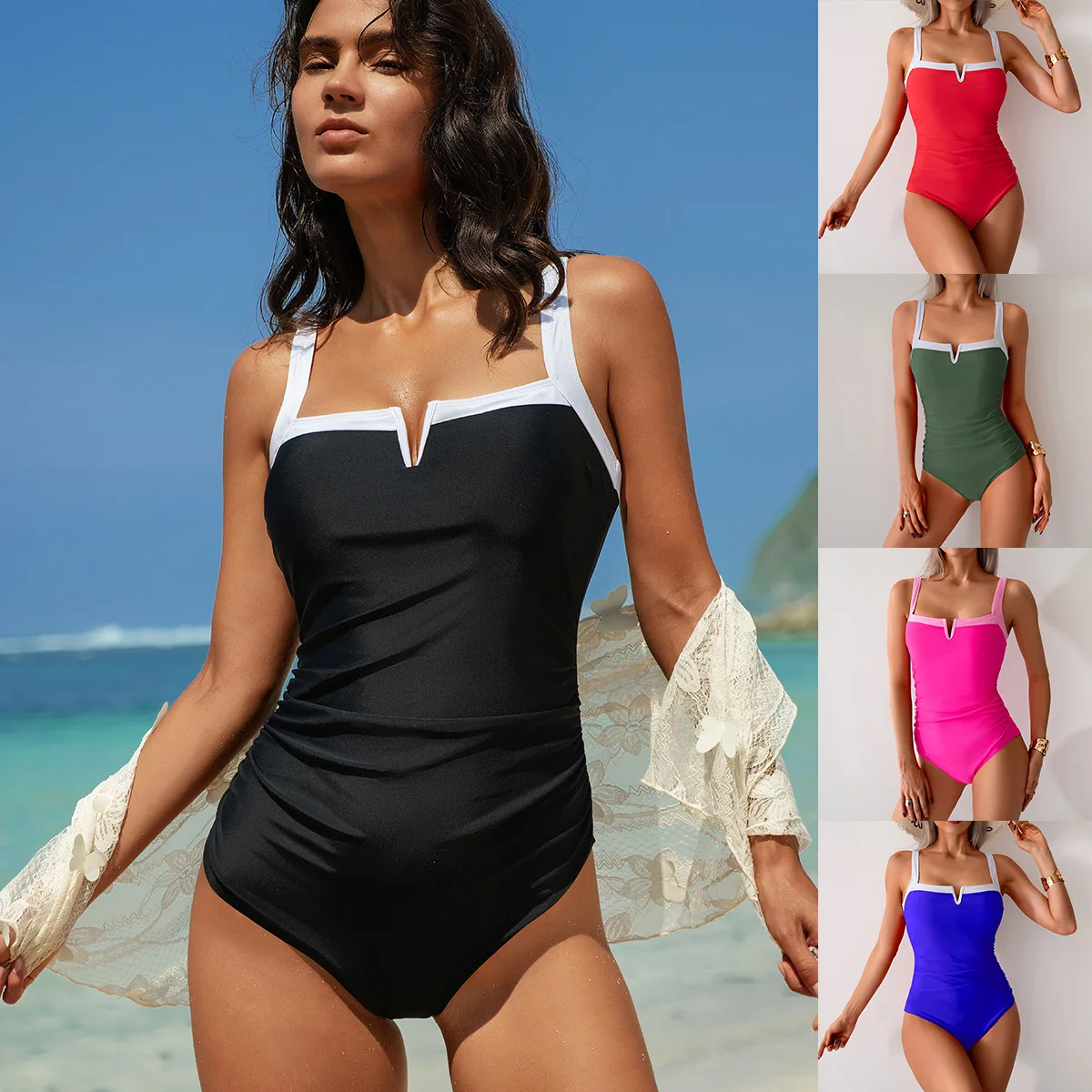 European and American Fashion Bikini Set Sexy One Piece Bathing Suit Women's Swimwear Push Up Bikini