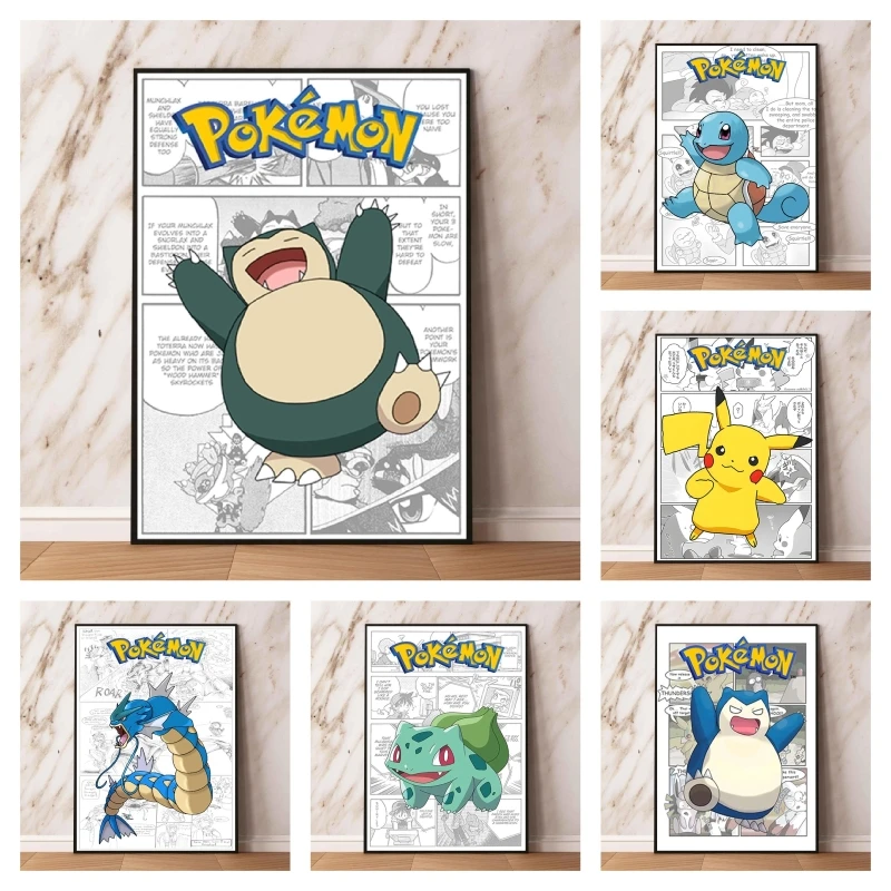 

Japanese Anime Canvas Paintings Pokemon Snorlax Prints and Prints Gifts Wall Decoration Classic Modern Living Room Poster Toys