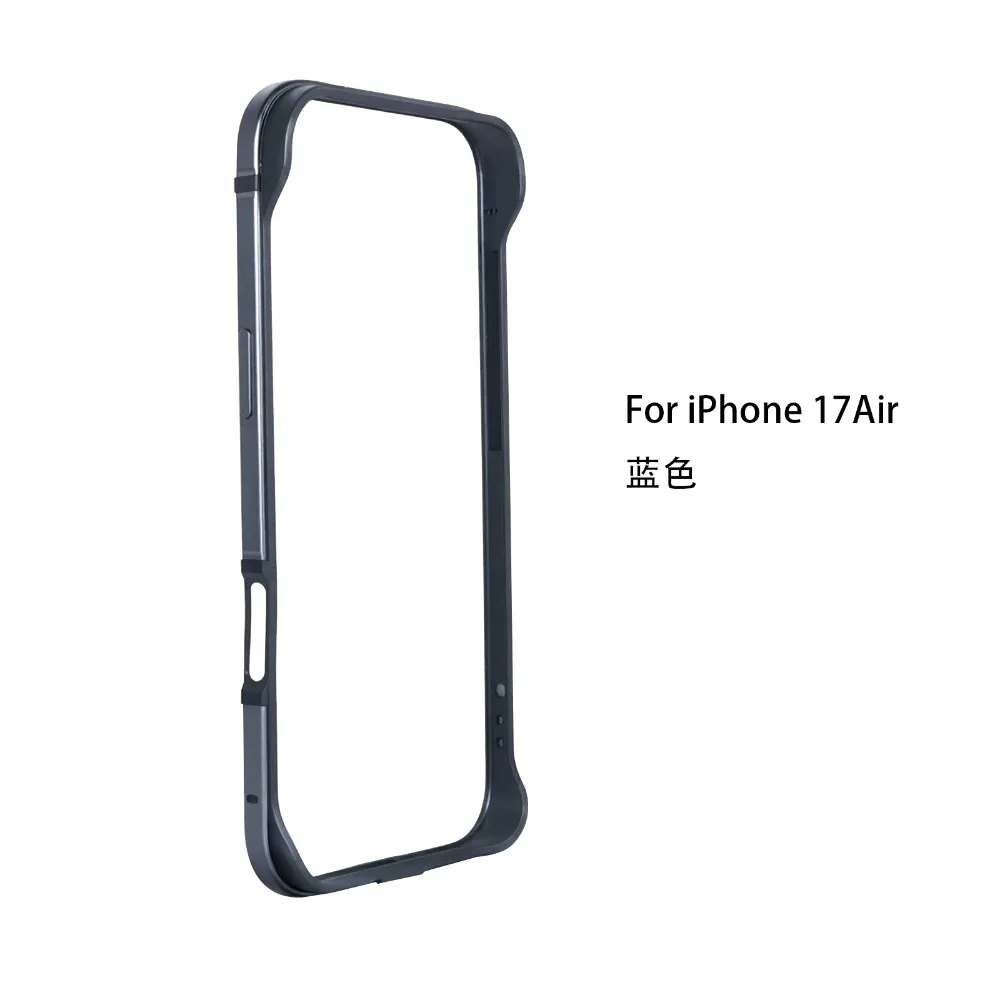 Schlanke, leichte Metall-Stoßstangenhülle für iPhone 17 Pro Max 17 Pro, luftstoßfeste Rüstung, Ecken, Silikonrahmen, hohle Schutzhülle – Detail 19