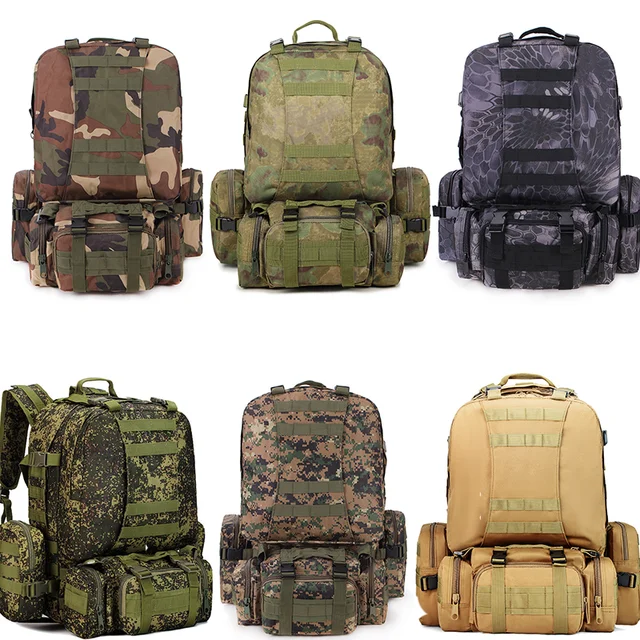 G4Free 40L Sac à Dos Tactique Militaire Molle Grande Capacité pour Camping  Trekking Chasse Pêche Cyclisme Alpinisme