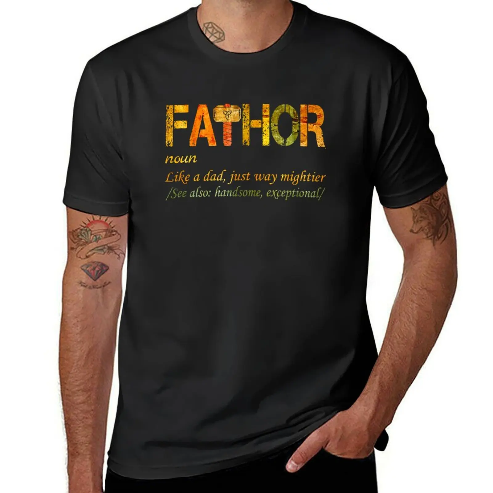 Fa-Thor Like Dad Just Way Mightier Hero T-Shirt blacks blanks men t shirt
