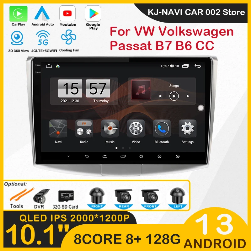 Android 13 Per Vw Volkswagen Passat B7 B6 Cc Radio Player Autoradio Navigation Carplay 2 Din Car Intelligent System Multimedia