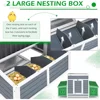 Chicken Coop, 56" Large Wooden Chicken Hutch with 6 Nesting Boxes, Outdoor Hen House Chicken Cages 3