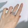 3.26cttw All Moissanite Rings GRA Woman Sparkling Diamond Wedding Band Anniversary Engagement Ring 925 Sterling Silver Jewelry 5