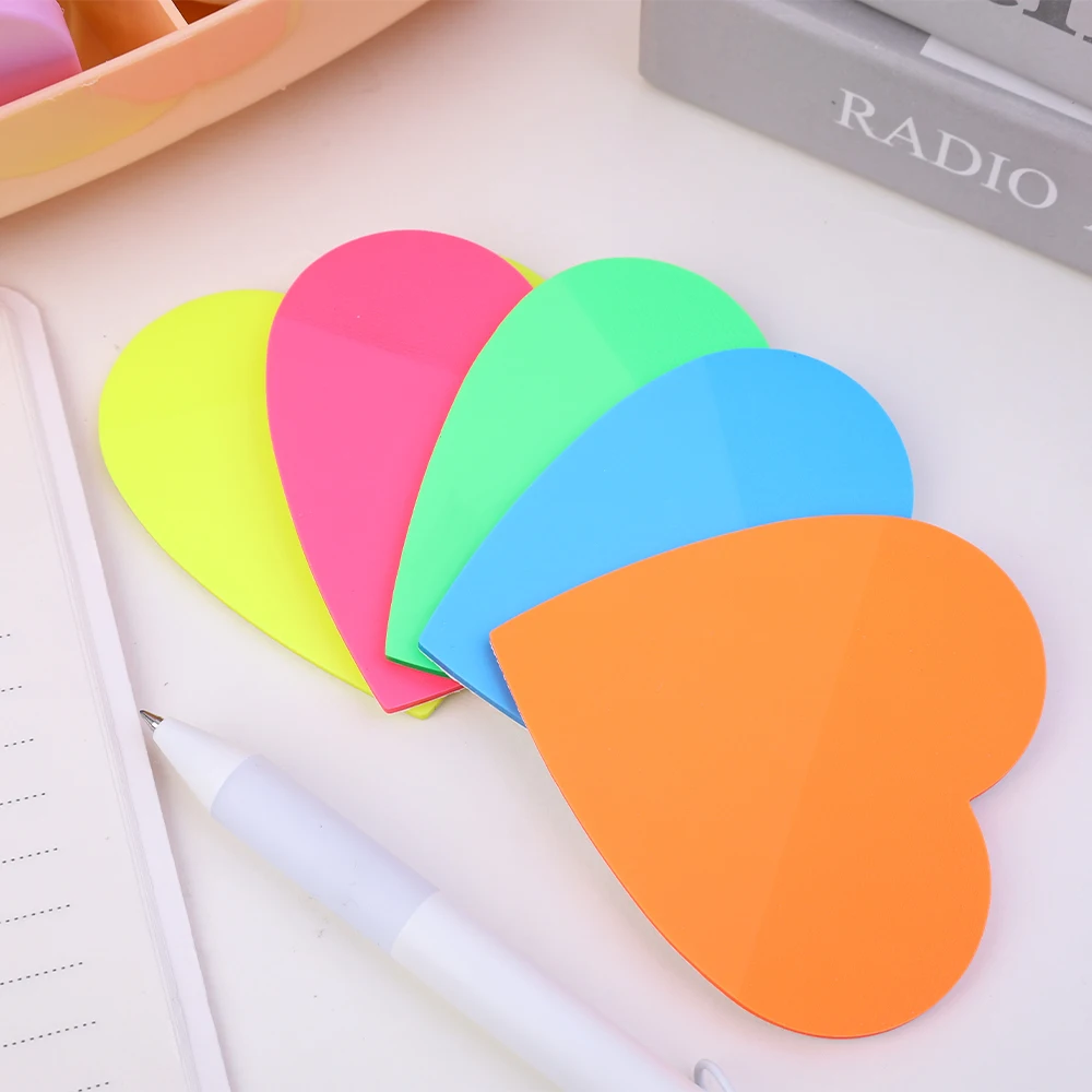 50 Sheets Heart Shape Transparent Sticky Notes Translucent Posted It Memo  Pad Self Sticky Annotation Waterproof See Through Note - AliExpress