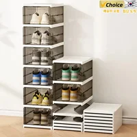 Dustproof Foldable Shoes Rack Stackable Transparent Thickened Plastic Box With Lids Sneaker Shoe Organizer Cabinet Organizers 1