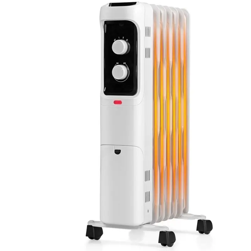 

1500W Space Heater Electric Oil Filled Radiator Heater, White