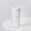 Cosmetic Organizer Compactor Transparent Container Make-Up Discs Diam 7.5 X 20h Cm Tube Organizer With Lid Home Appliance 2