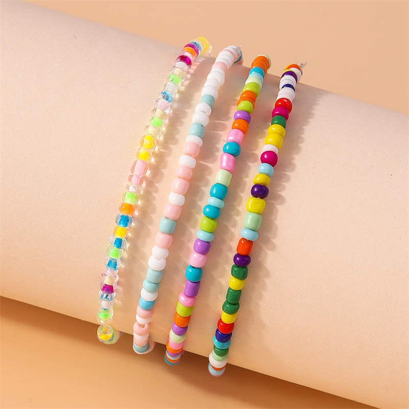 Set da 10 braccialetti stile bohémien, realizzati a mano con perline di