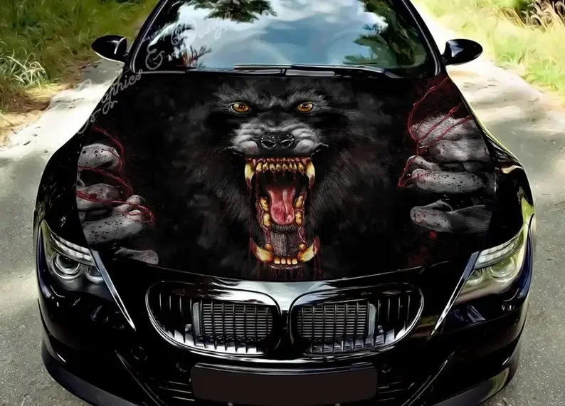 

Car Hood Decal Wrap Stickers Wolf Werewolf Angry Vinyl Sticker Graphic Truck Decal Truck Graphic Bonnet Sticky Paper Skull F150