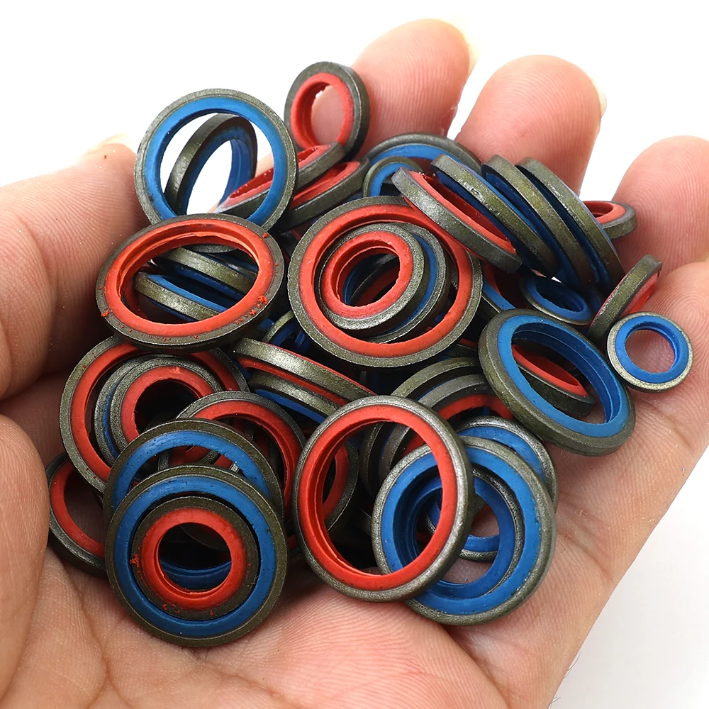 Universal Metal Combination Gasket Repair Box Automotive Oil Pan Oil Drain Gasket Set Replaceable Seal Set M6-M16