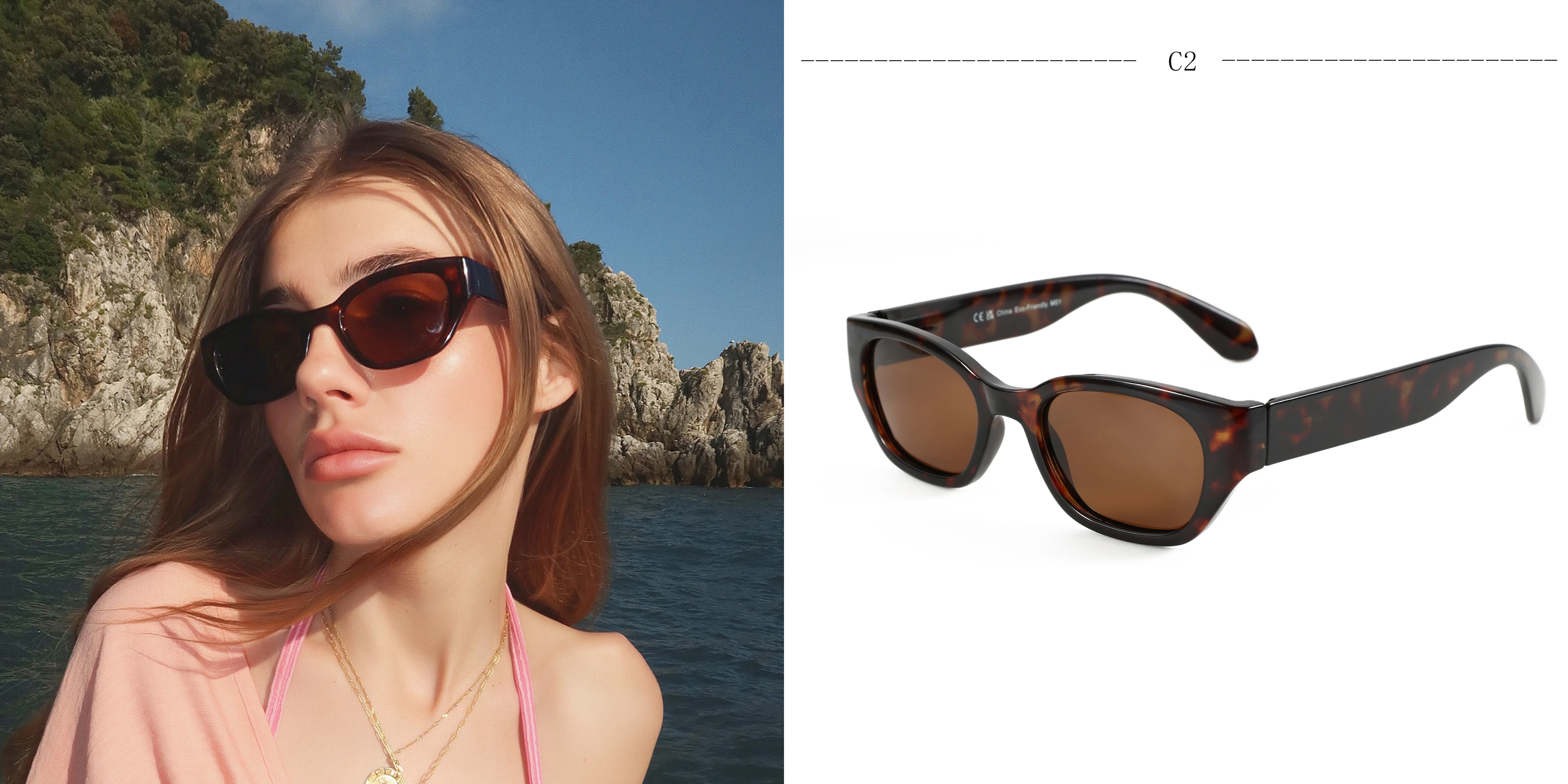 ZENOTTIC Neue Mode Schmetterling Polarisierte Sonnenbrille Damen UV400 Schutz Sonnenschutz Damen Kleine Rechteckige Sonnenbrille ZS2219 – Detail 2