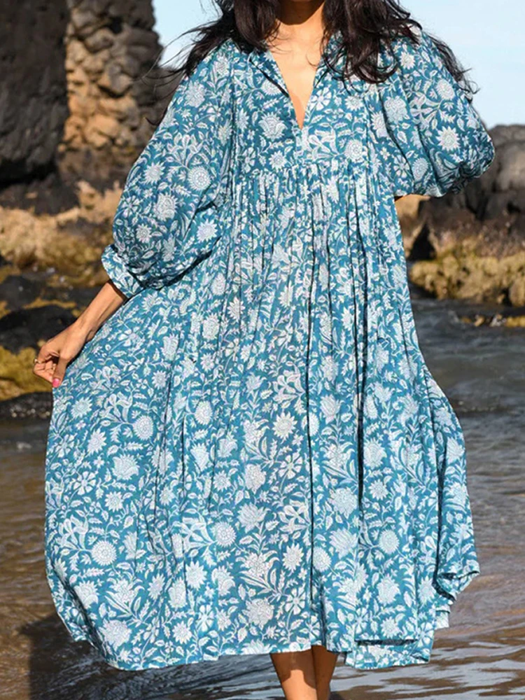 Floral Dress Loose Flowy Maxi Dresses Oversized Casual Loose