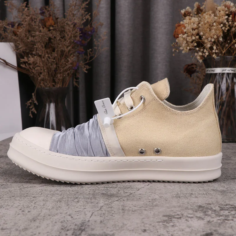 

Men Sneakers Spring Autumn 2023 New Round Toe Splicing Upper Unisex Leisure Shoes Comfortable Fashion Lace-Up Shoes