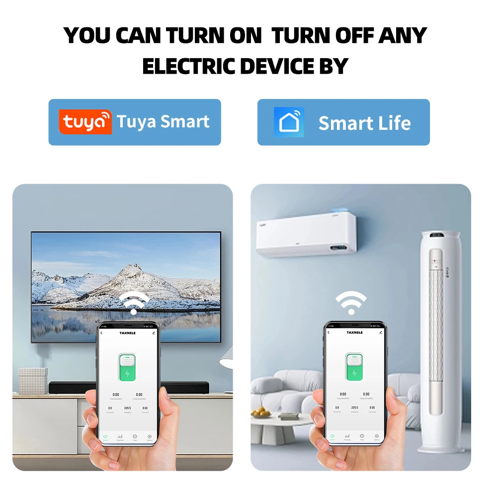 Tuya 63A Wifi Smart Circuit Breake Power Meterr Power Monitor Electricity Meter