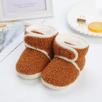 Baby Shoes for Girls Boys Winter Warm Newborn Boots Fashion Infant Plush Booties Soft Sole Anti-slip Toddler First Walkers Shoes 1