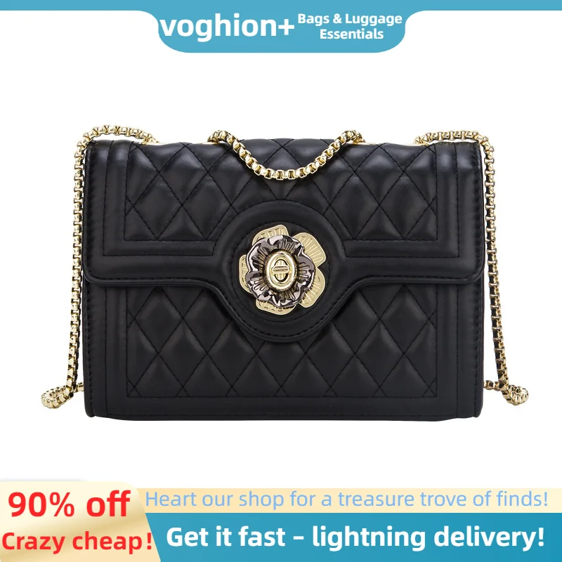 Cross body for women in 2024, new niche fashion single shoulder women's chain underarm bag, high-end diamond grid small_voghion.com