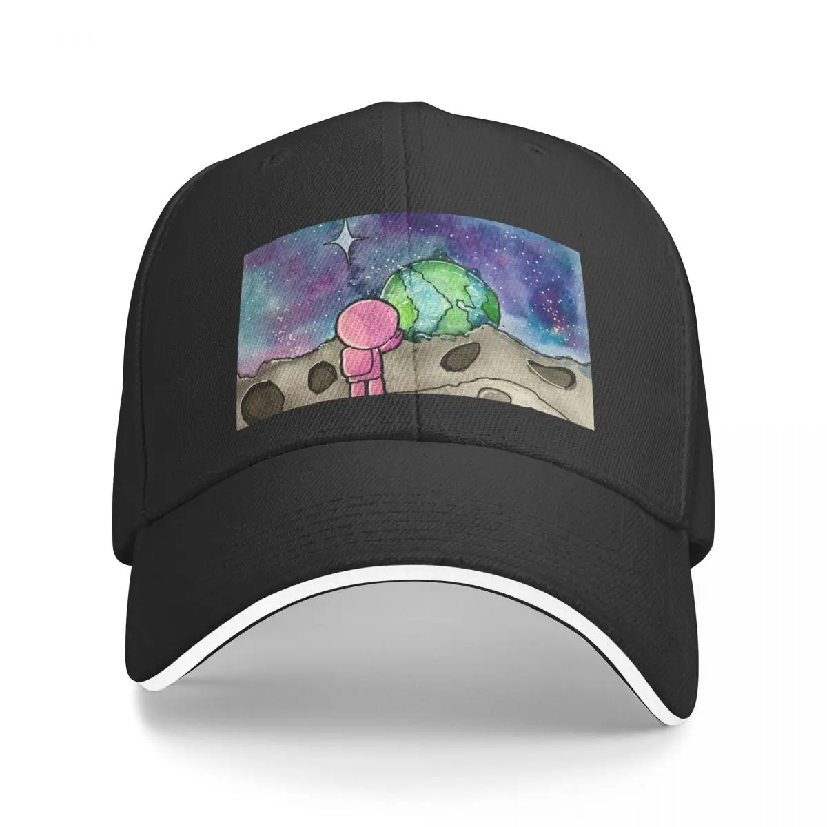 

looking towards Earth kawaii space sceneCap Baseball Cap Golf Cap party Hat Hat Baseball Cap Caps Women Men's