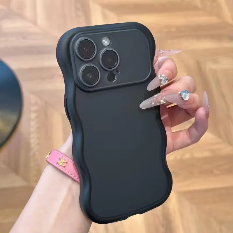 Matte Wave Shockproof Liquid Silicone Phone Case - Soft Silicone Skin Cover