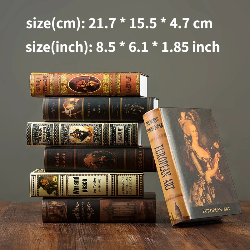 Nostalgic Fake Books for Coffee Table Ornaments Decor Study Shelf Props